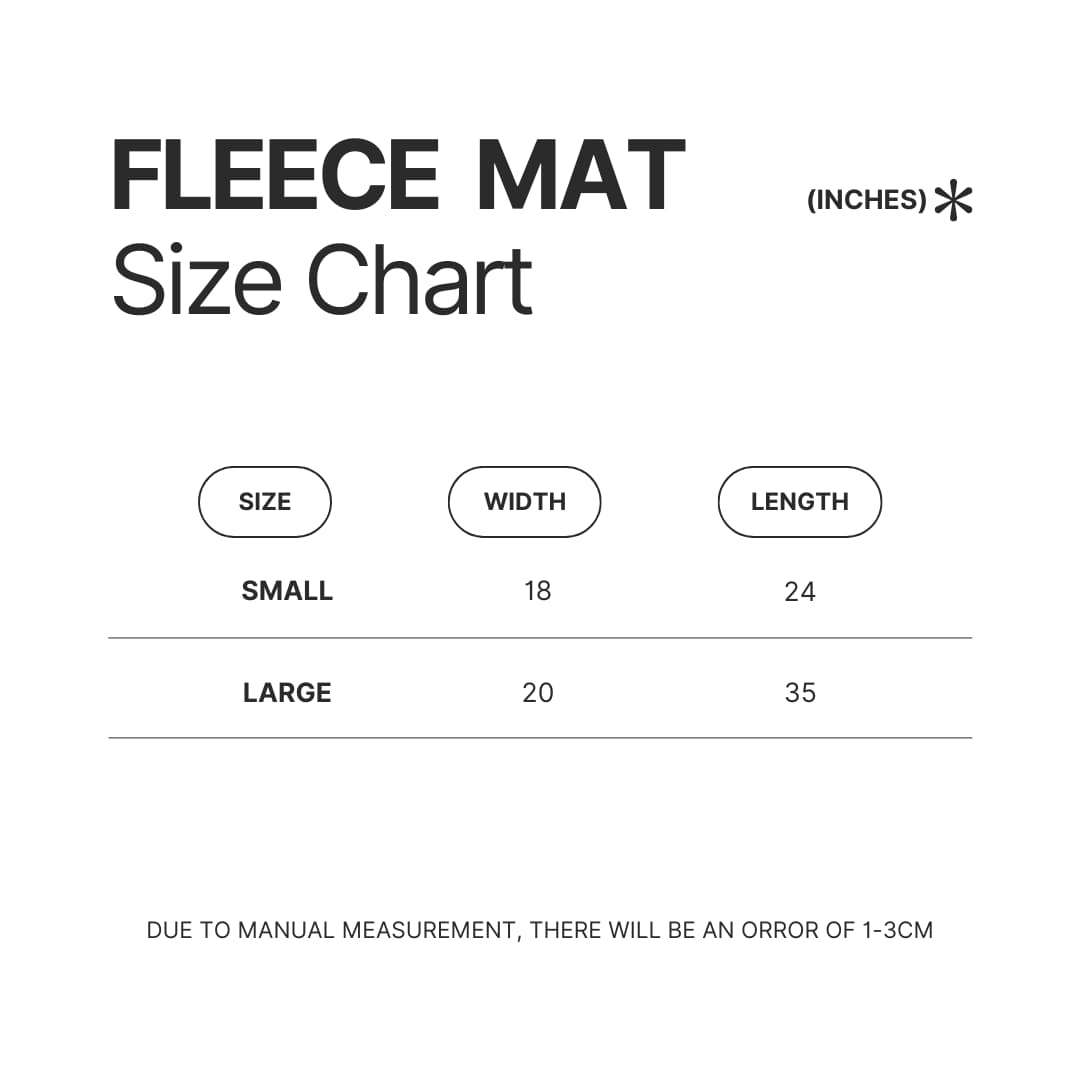 Fleece Mat Size Chart - Hunter X Hunter Merch