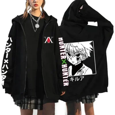Anime Hunter X Hunter Zoldyck Killua Retro Zipper Hoodie
