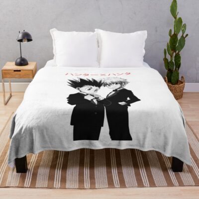 Anime Hunter Bandw Throw Blanket