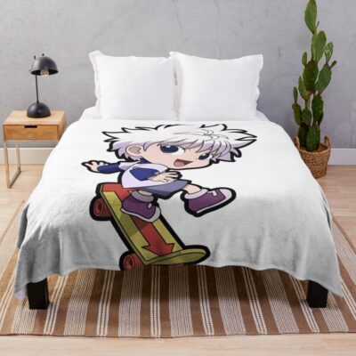 Chibi Cute Hunter Throw Blanket